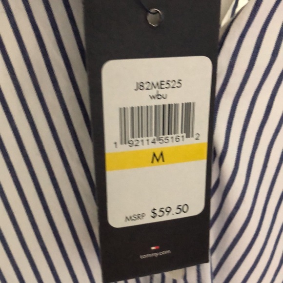 Tommy Hilfiger striped cotton Oxford style pullover size M - Picture 6 of 8